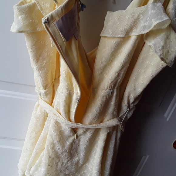 Gal Meets Glam Helena Eyelet Faux Wrap Dress NWT - Picture 15 of 16